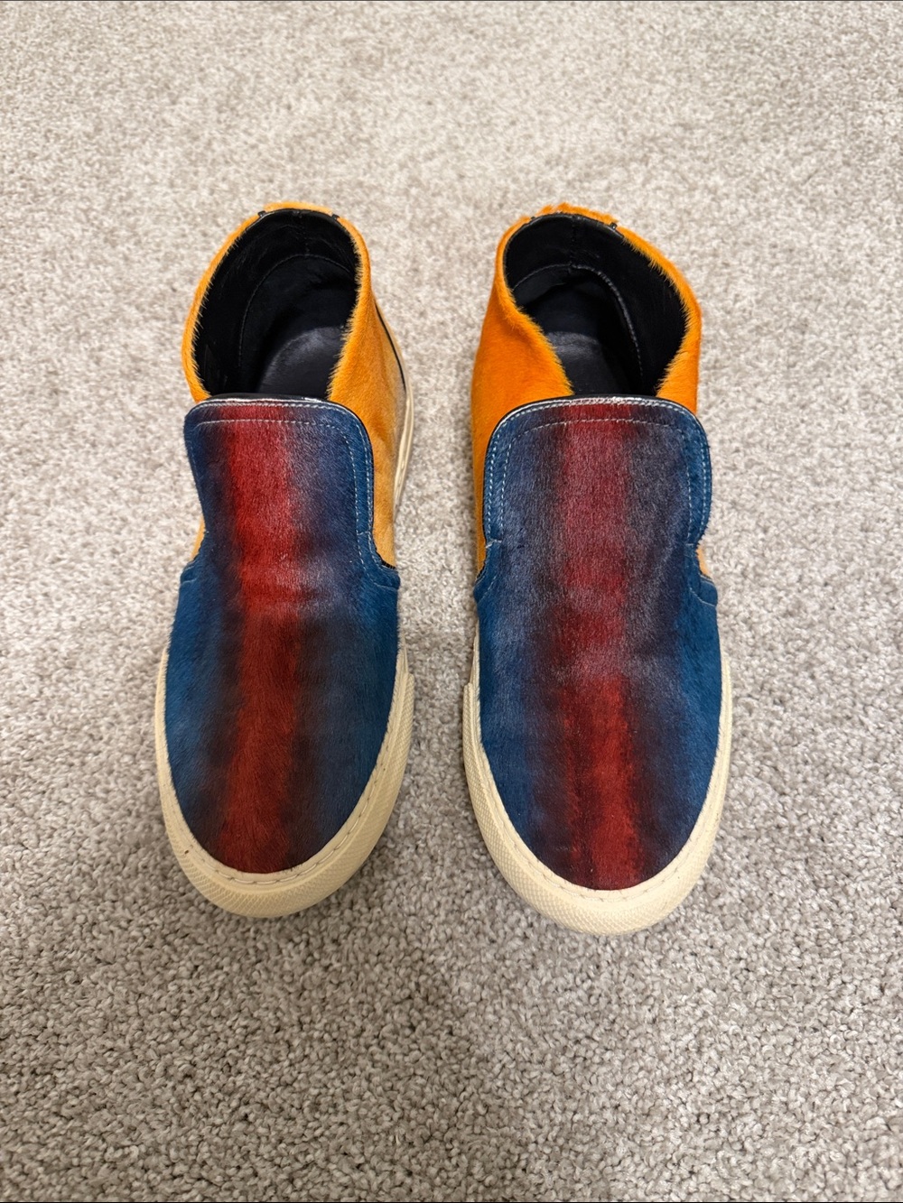 Pierre Hardy Multicolor Slip-On Sneakers in Blue, Red & Orange
